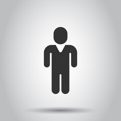 People communication icon in flat style. People vector illustration on white background. Partnership business concept.