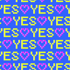 Seamless vector pixel pattern. Multicolor sign text background for fabric, textile, cover, web, wrapping etc. Collection of 10 eps design wallpapers.