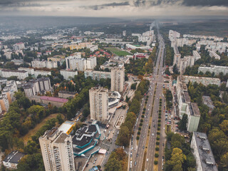 Fototapeta premium Chisinau, the capital city of Republic of Moldova. Panoramic view from a drone.