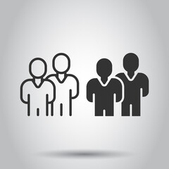 People communication icon in flat style. People vector illustration on white background. Partnership business concept.