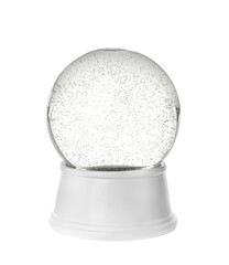 Beautiful empty snow globe isolated on white