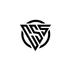 Initial letter CSS triangle logo monogram simple modern vector 