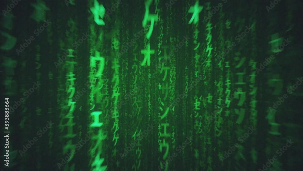 Poster grungy cyberpunk style futuristic matrix programming codes 01 4k