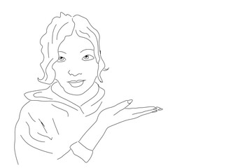 a woman with a hands