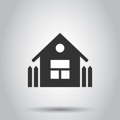 Building icon in flat style. Home vector illustration on white isolated background. House business concept.
