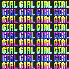 Seamless vector pixel pattern. Multicolor sign text background for fabric, textile, cover, web, wrapping etc. Collection of 10 eps design wallpapers.