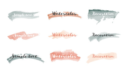 水彩の線・背景・フレームのセット／ブラシ／質感／イラスト／手描き／カラフル／枠／飾り／装飾