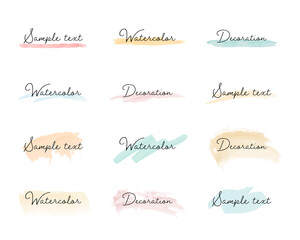 水彩の線・背景・フレームのセット／ブラシ／質感／イラスト／手描き／カラフル／枠／飾り／装飾 © yugoro