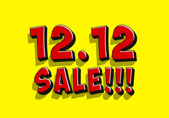 12 december sale poster with yellow background