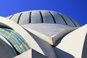 View of the dome of the Christian orthodox church Analipsi in Athens, Greece.
