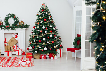 Christmas home fireplace Christmas tree christmas tree New Year presents