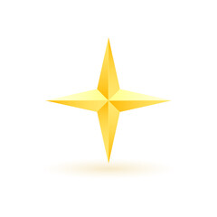 Obraz premium Gold realistic metallic star on a white background 5.