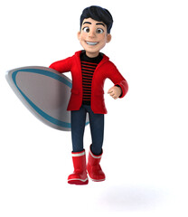 Fun 3D cartoon teenage boy