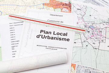 Fototapeta na wymiar Opendata - Données publiques - Aménagement du territoire - carte des zonages de plan local d'urbanisme