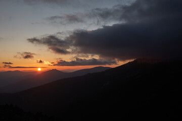 La Maliciosa, La Bola del Mundo, Navacerrada, La Pedriza, El Yelmo and the oak forests in autumn in the Sierra de Guadarrama National Park. Madrid's community. Spain