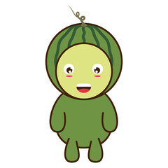 Baby mascot with watermelon fruit costume