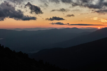 La Maliciosa, La Bola del Mundo, Navacerrada, La Pedriza, El Yelmo and the oak forests in autumn in the Sierra de Guadarrama National Park. Madrid's community. Spain