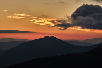 La Maliciosa, La Bola del Mundo, Navacerrada, La Pedriza, El Yelmo and the oak forests in autumn in the Sierra de Guadarrama National Park. Madrid's community. Spain