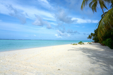 Panorama of tropical beach Malediven 