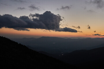 La Maliciosa, La Bola del Mundo, Navacerrada, La Pedriza, El Yelmo and the oak forests in autumn in the Sierra de Guadarrama National Park. Madrid's community. Spain