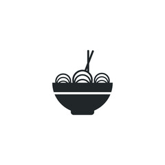 Spaghetti plate glyph vector icon
