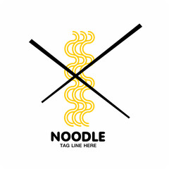 Instant noodles Logo design template
