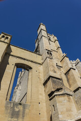High Gothic style Narbonne Cathedral of Saint-Just-et-Saint-Pasteur (Roman Catholic church 13th century). Narbonne, Languedoc-Roussillon-Midi-Pyrenees, France.