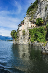 Fototapeta na wymiar The largest of the lakes in Northern Italy, Lago Margiore washes the lands of Piedmont, Lombardy and Switzerland. There are many historical sites and resorts on its beautiful shores. 