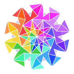abstract geometric rainbow ten sided polygon-10a1