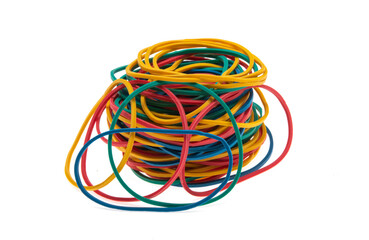 stationery rubber bands isolated