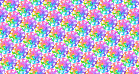 Fototapeta na wymiar repetitive abstract geometric rainbow pattern-10a3a of the polygon-10a3