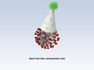We can defeat the coronavirus, which has been in our lives since last November, with a mask and social distance. 3D coronavirus illustration.