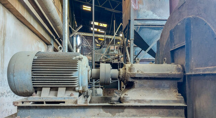 Fototapeta na wymiar Factory equipment.Industrial business. Electric motor.