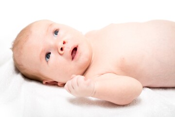 Smiling Baby isolated on white
