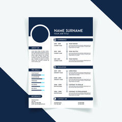 Black and white cv template