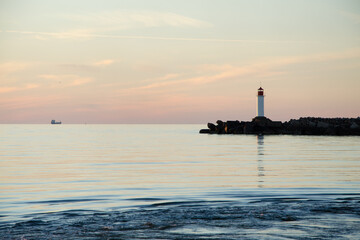 lighthouse at sunset