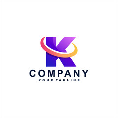 letter k gradient logo design