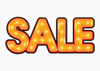 Neon sign in retro style. Discount.