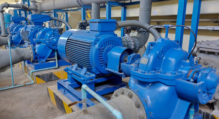 Electric motors driving water pumps