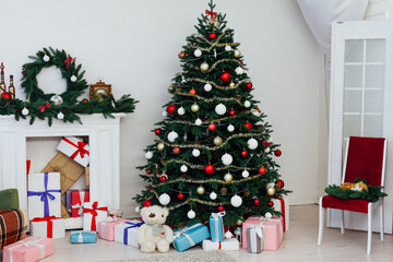 Christmas home fireplace Christmas tree christmas tree New Year presents