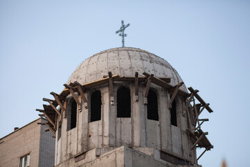 Fototapeta na wymiar cross on the top of a church