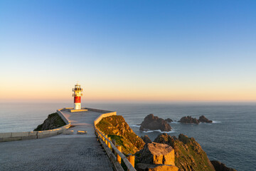 Fototapeta na wymiar Cabo Ortegal lighthouse on the coast of Galicia at sunrise