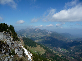 Fototapeta premium Hiking tour Brunnstein mountain, Bavaria, Germany