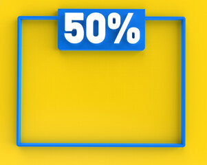 fifty percent discount frame 3d