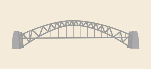 Sydney bridge on a beige background