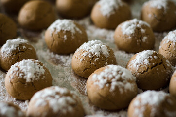 close up of chocolate truffles