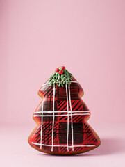 Christmas gingerbread. isolated on pink background
