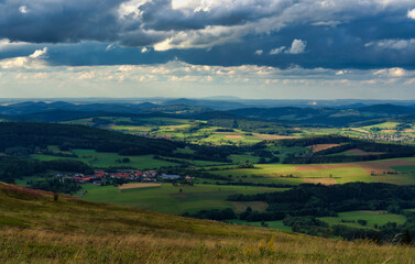 Fototapeta premium Beautiful landscape at sunset in fulda in hesse germany
