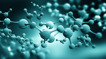 Science background with molecule. Abstract atomic structure for Science or medical background. Nanotechnology 3D illustration