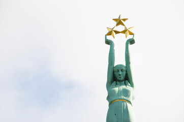 Freedom monument  in capital of Latvia, Riga